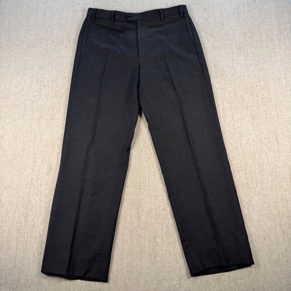 Zanella Other - Zanella Dress Pants Men 32 Charcoal Grey Wool Flat Front Italy 111184